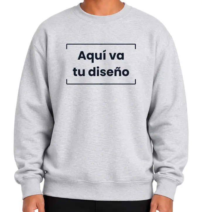 Buzo cuello redondo gris de caballero