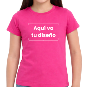 Camiseta de niña en algodón licrado
