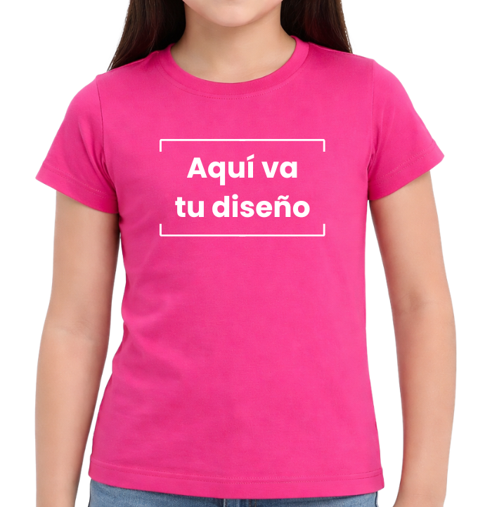 Camiseta de niña en algodón licrado